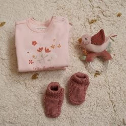 Little Dutch LD Knitted Baby Booties S1 -Baby Products Store 0015419 little dutch knitted baby booties vintage pink size 1 little pink flowers 3