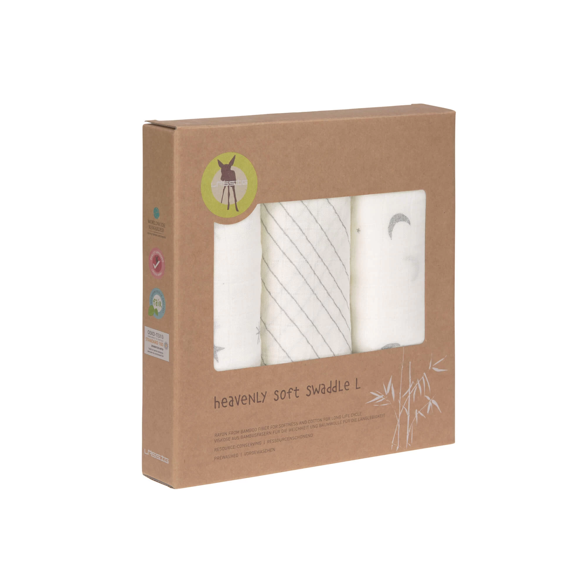 LÄSSIG Heavenly Soft Swaddle Large 3 Pack 1 LÄSSIG Heavenly Soft Swaddle Large 3 Pack