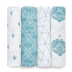 Aden + Anais Aden & Anais Swaddle Classic 4pack -Baby Products Store 2083 0 classic swaddle 4pk paisley teal