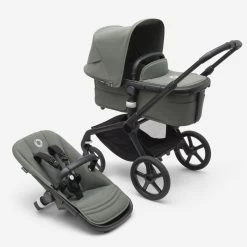 Bugaboo Fox5 Complete -Baby Products Store Bugaboo Fox 5 bassinet seat stroller black chassis forest green fabrics forest green sun canopy x PV006115 01
