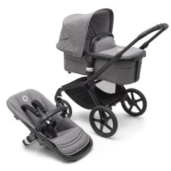 Bugaboo Fox5 Complete -Baby Products Store Bugaboo Fox 5 bassinet seat stroller black chassis grey melange fabrics grey melange sun canopy x PV006313 01