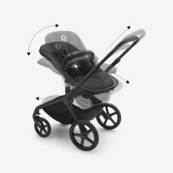 Bugaboo Fox5 Complete -Baby Products Store Bugaboo Fox 5 bassinet seat stroller black chassis midnight black fabrics midnight black sun canopy x PV006272 05