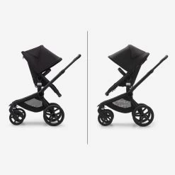 Bugaboo Fox5 Complete -Baby Products Store Bugaboo Fox 5 bassinet seat stroller black chassis midnight black fabrics midnight black sun canopy x PV006272 09