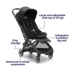 Bugaboo Butterfly Complete 28 Bugaboo Butterfly Complete -Baby Products Store PV005053 Bugaboo Butterfly black chassis midnight black fabrics midnight black sun canopy x PV005053 15