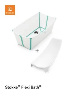 Stokke Flexi Bath Bundle -Baby Products Store Stokke Flexibath White Aqua bundle