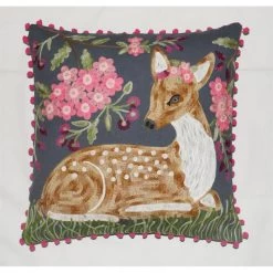 Cushion Deer Pink Grey