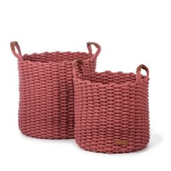 Korbo Basket Large Set Of 2 -Baby Products Store coral red