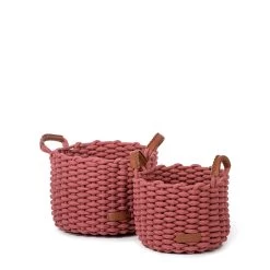 KD Korbo Medium Basket Set Of 2 -Baby Products Store coral red f17709b5 c666 4586 9117 9ecfda85f7e2