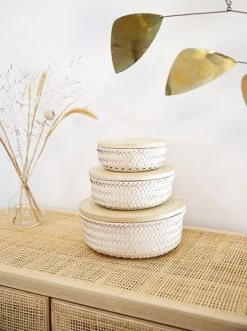 Wonder Basket Plus Bamboo Lid Small -Baby Products Store image bisque 23059