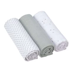 LÄSSIG Swaddle & Burp Blankets Large 3 Pack -Baby Products Store racoon